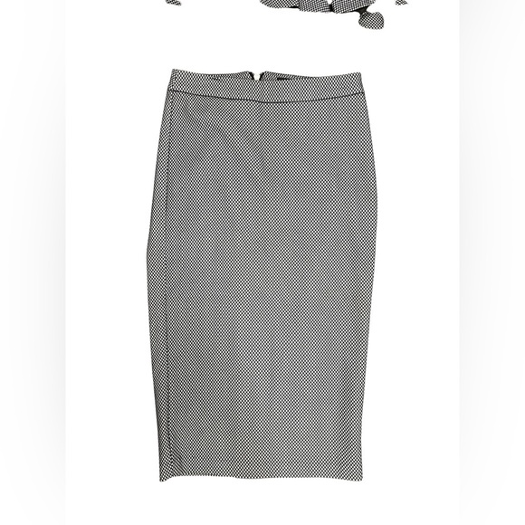 Bardot Skirt Set High Waisted Pencil Wiggle Back Zipper Fishnet Strapless Crop - Picture 2 of 9